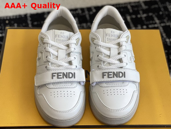 Fendi Match White Leather Low Tops Replica