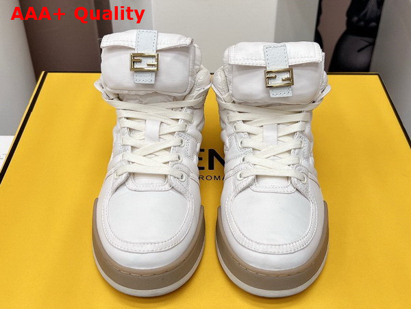 Fendi Match White Nylon High Tops Replica