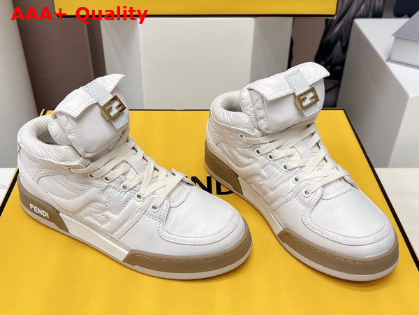 Fendi Match White Nylon High Tops Replica