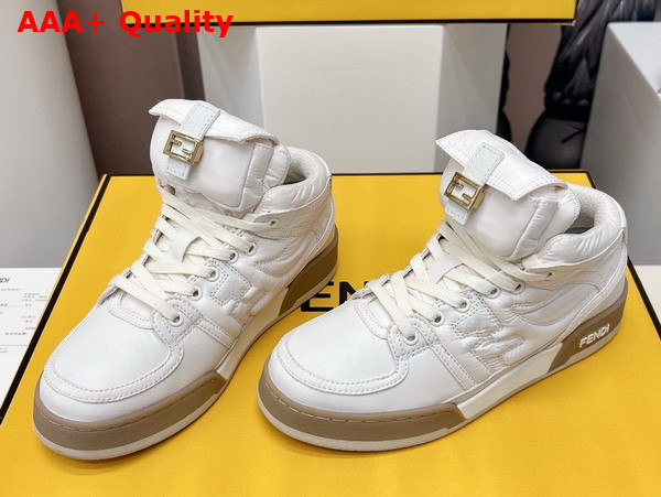 Fendi Match White Nylon High Tops Replica