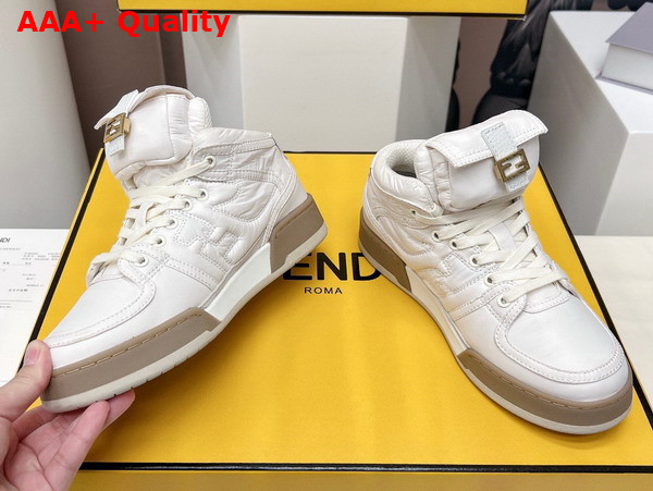 Fendi Match White Nylon High Tops Replica