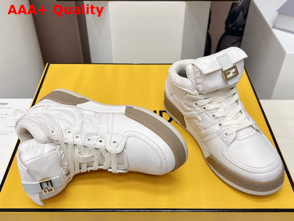 Fendi Match White Nylon High Tops Replica