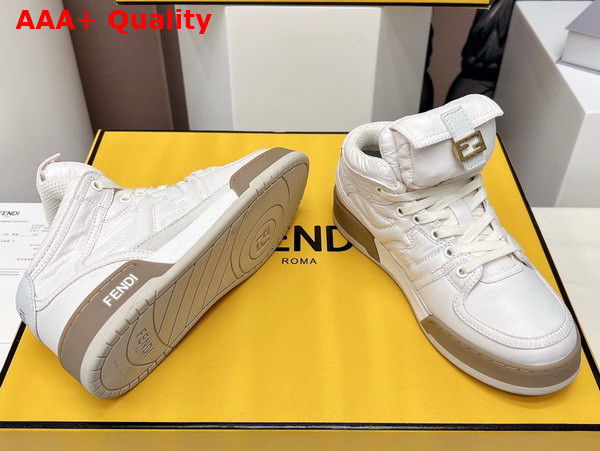 Fendi Match White Nylon High Tops Replica