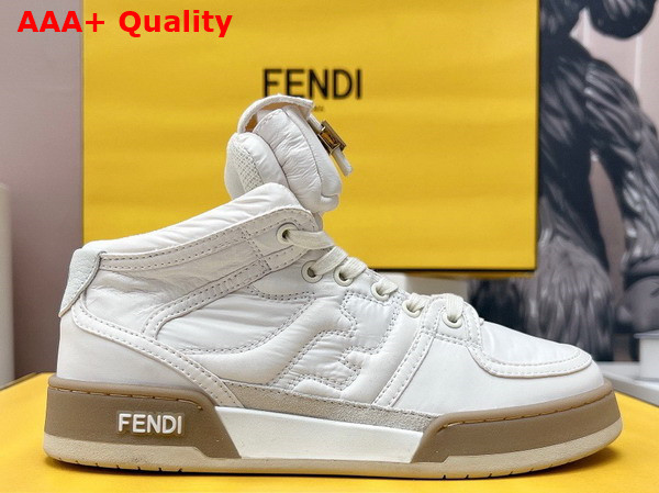 Fendi Match White Nylon High Tops Replica