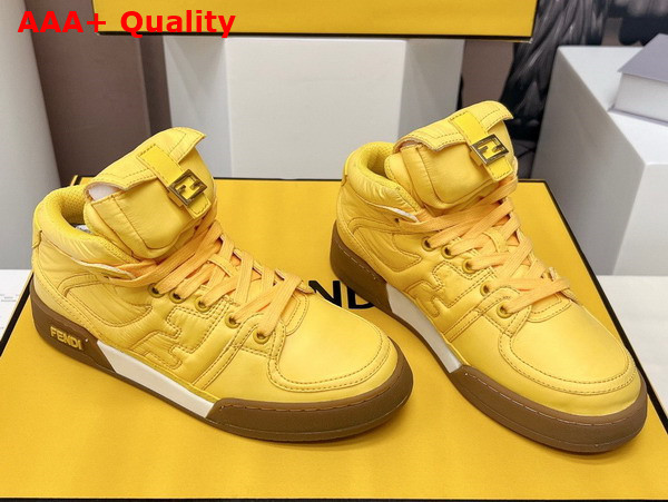 Fendi Match Yellow Nylon High Tops Replica