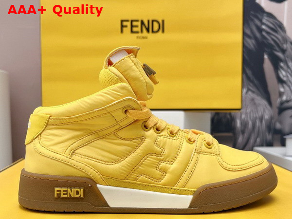 Fendi Match Yellow Nylon High Tops Replica