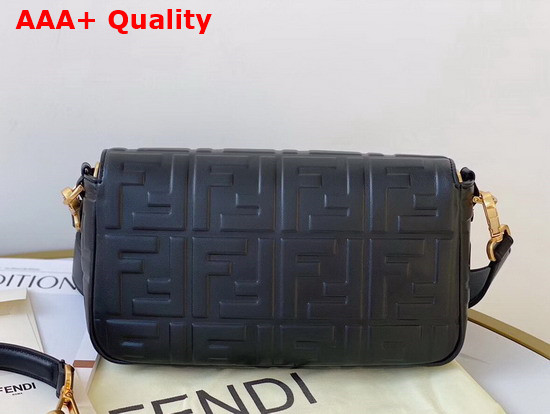 Fendi Medium Baguette Bag Black Soft Nappa Leather with FF Motif Replica