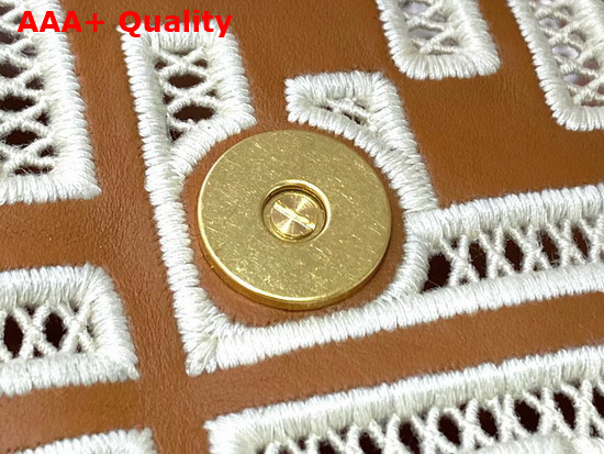 Fendi Medium Baguette Brown Leather Bag with FF Embroidery Replica