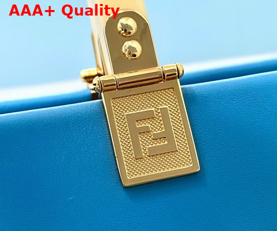 Fendi Medium Sunshine Shopper Bag Made of Blue Leather with Hot Stamped FENDI ROMA Embellished with Macro Hand Stitching Replica