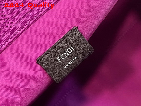 Fendi Medium Sunshine Shopper Bag Made of Purple Technical Mesh with 3D Texture FF Motif and Stiff Tortoiseshell Effect Plexiglass Handles Replica