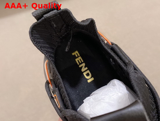 Fendi Men Sneaker in Black Tech Mesh and Leather Replica