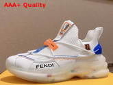 Fendi Men Sneaker in White Tech Mesh and Leather Replica