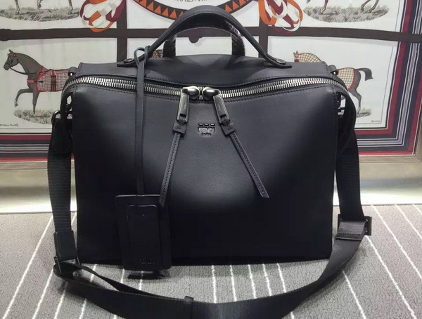 Fendi Mens Leather Briefcase in Black for Sale