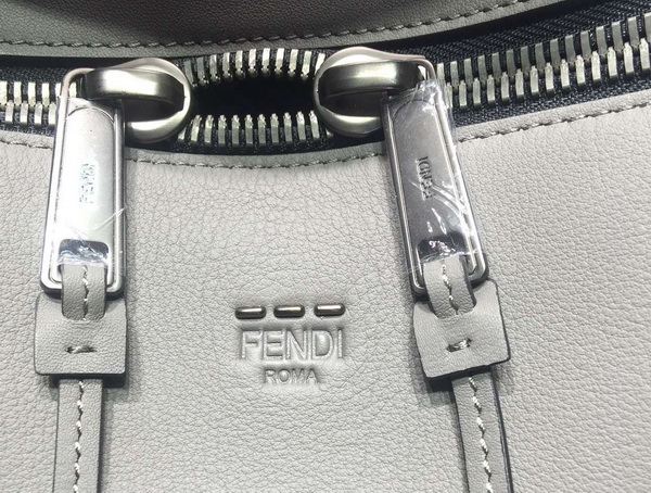 Fendi Mens Leather Briefcase in Grey for Sale