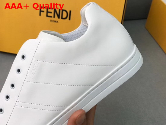 Fendi Mens Slip On Sneakers with Crisscrossing Elastic Straps White Calfskin Replica