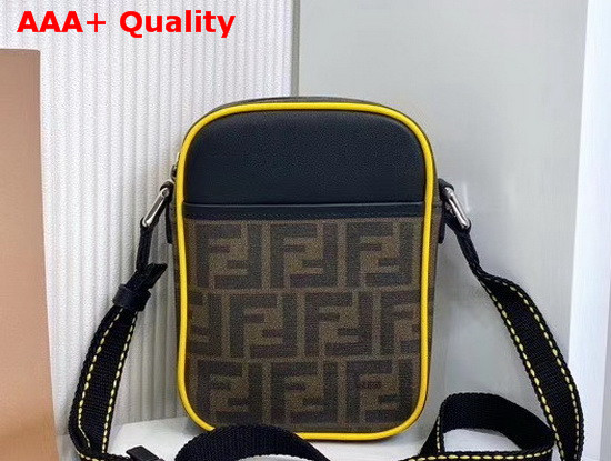 Fendi Messenger Bag in Brown Fabric Replica