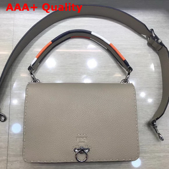 Fendi Messenger Beige Leather Bag Replica