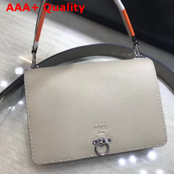 Fendi Messenger Beige Leather Bag Replica