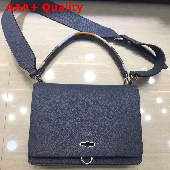 Fendi Messenger Blue Leather Bag Replica