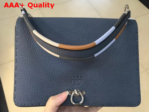 Fendi Messenger Blue Leather Bag Replica