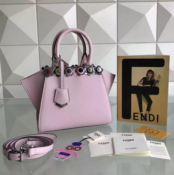 Fendi Mini 3Jours Studded Powder Pink Leather Handbag For Sale