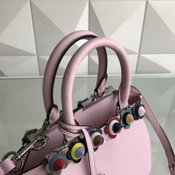 Fendi Mini 3Jours Studded Powder Pink Leather Handbag For Sale