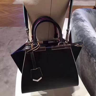 Fendi Mini 3Jours in Black Calfskin For Sale