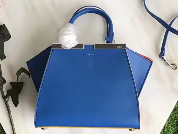 Fendi Mini 3Jours in Blue Calf Leather For Sale