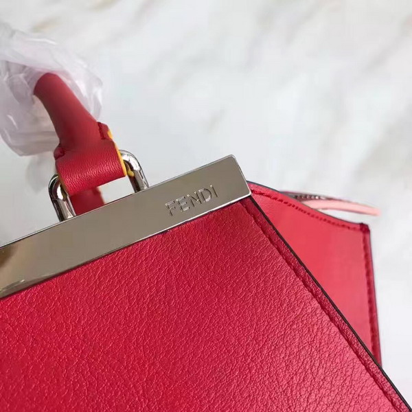 Fendi Mini 3Jours in Red Calfskin For Sale