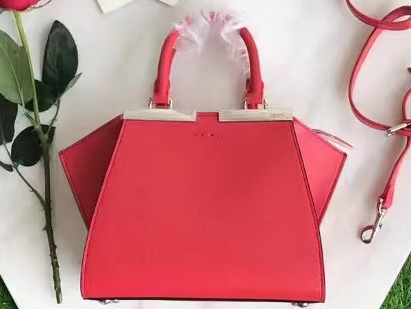 Fendi Mini 3Jours in Red Calfskin For Sale