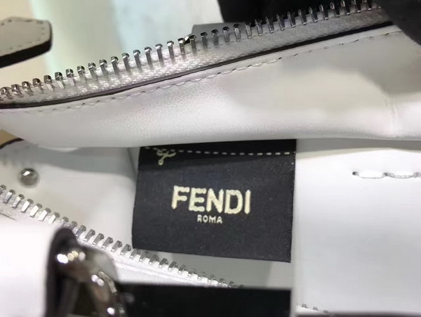 Fendi Mini 3Jours in White Leather with Studs For Sale