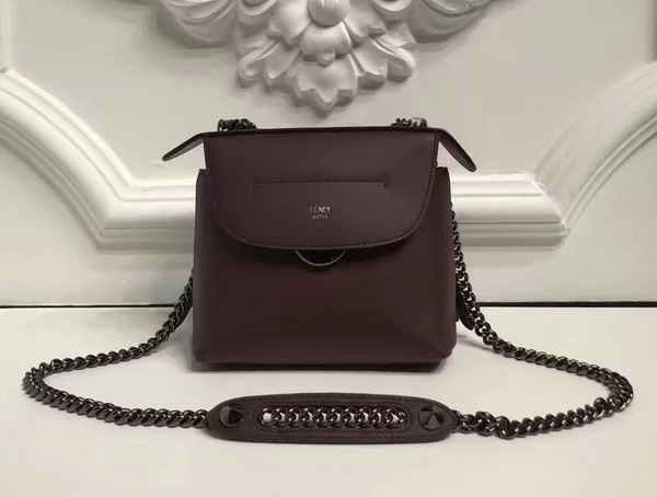 Fendi Mini Back To School Backpack in Burgundy Smooth Leather For Sale