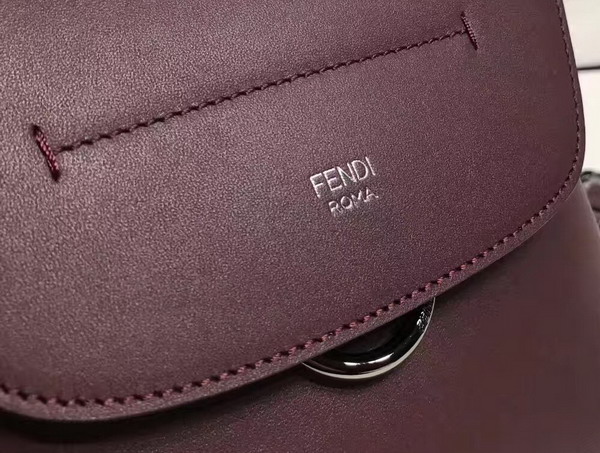 Fendi Mini Back To School Backpack in Burgundy Smooth Leather For Sale