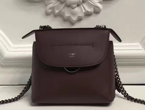 Fendi Mini Back To School Backpack in Burgundy Smooth Leather For Sale