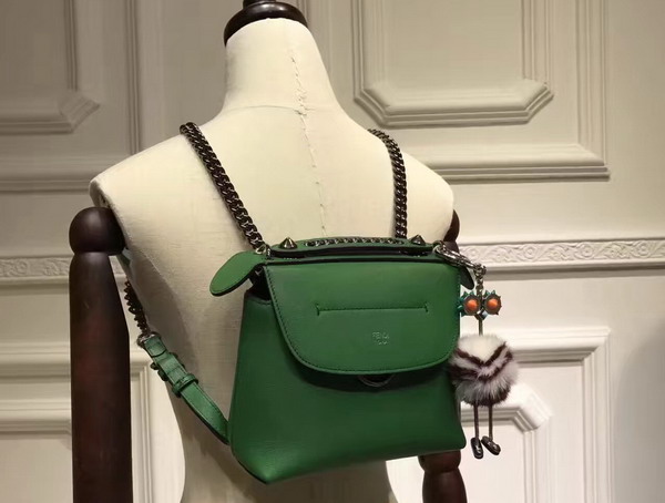 Fendi Mini Back To School Backpack in Green Real Leather For Sale