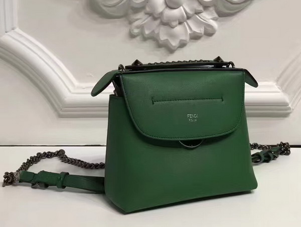 Fendi Mini Back To School Backpack in Green Real Leather For Sale