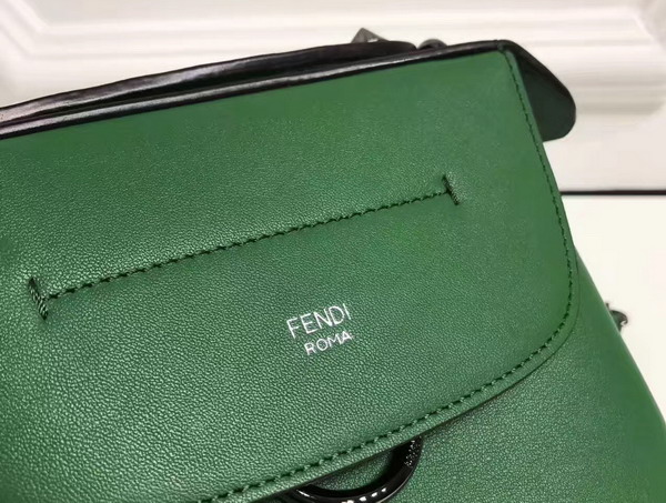 Fendi Mini Back To School Backpack in Green Real Leather For Sale