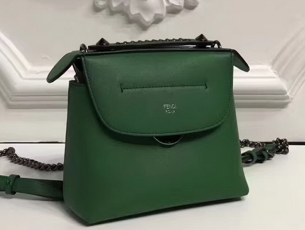 Fendi Mini Back To School Backpack in Green Real Leather For Sale