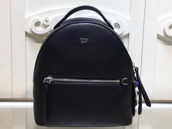 Fendi Mini Backpack in Black Leather with Multicoloured Studs For Sale