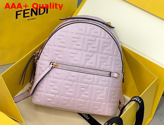 Fendi Mini Backpack in Lilac Leather with Embossed FF Motif Replica