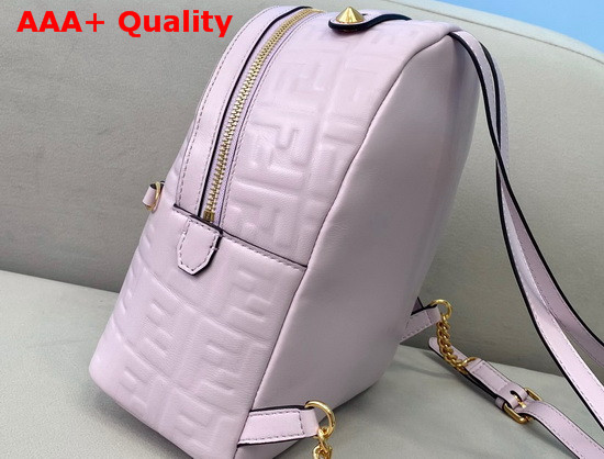 Fendi Mini Backpack in Lilac Leather with Embossed FF Motif Replica