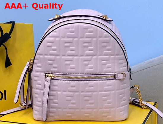 Fendi Mini Backpack in Lilac Leather with Embossed FF Motif Replica