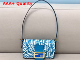 Fendi Mini Baguette 1997 Bag Blue Glazed Canvas Bag Replica