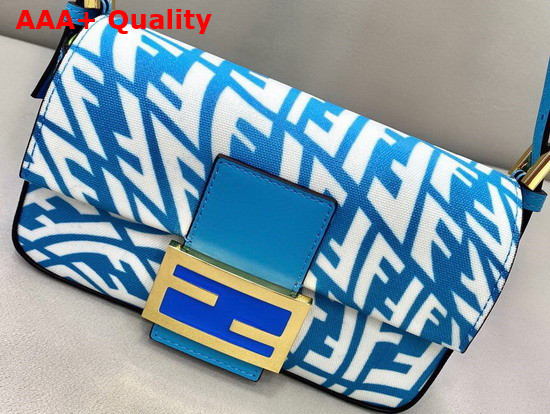 Fendi Mini Baguette 1997 Bag Blue Glazed Canvas Bag Replica