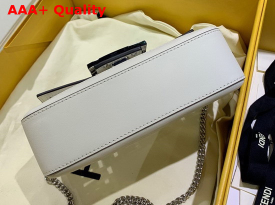 Fendi Mini Baguette Bag in PU with White Printed FF Motif Replica