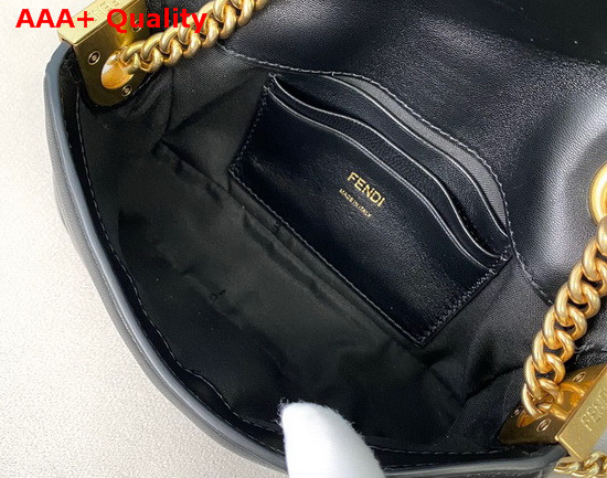 Fendi Mini Baguette Chain Black Nappa Leather Bag Replica