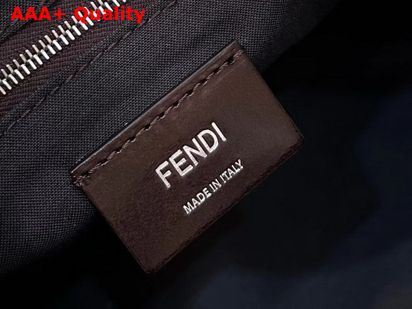 Fendi Mini Bowling Bag Made of Fabric with Jacquard FF Motif and Beige Leather Replica