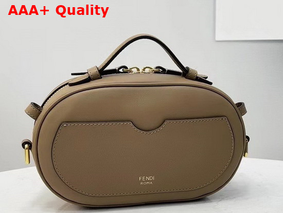 Fendi Mini Camera Case Beige Leather and Suede Mini Bag Replica