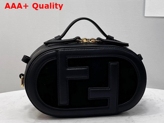 Fendi Mini Camera Case Black Leather and Suede Mini Bag Replica