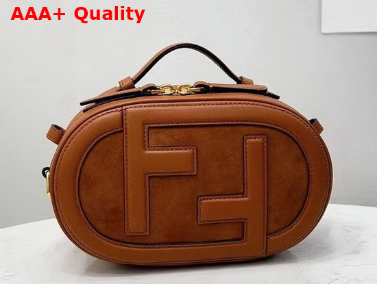 Fendi Mini Camera Case Brown Leather and Suede Mini Bag Replica